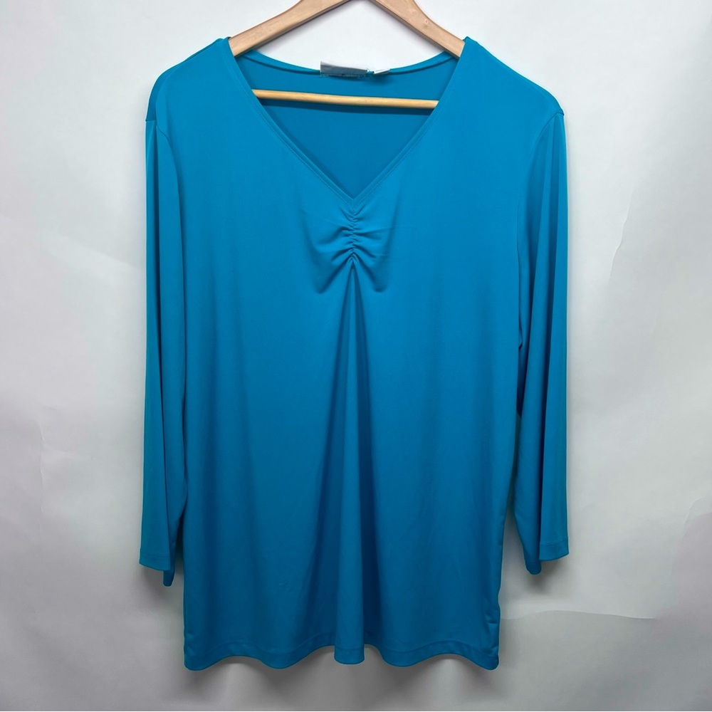 Susan Graver Women’s Turquoise Long Sleeved Top Size Large